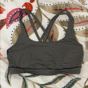 Energy Bra Olive Brown and White Striped 6